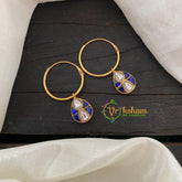 Precious Kundan Jadau Earrings -Hoops -Drops -Blue-J798
